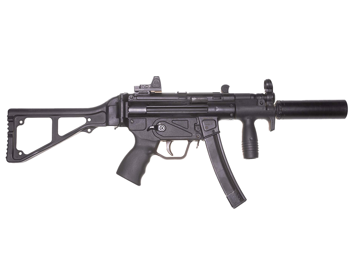 HK MP5K SMG w/ Suppressor rentals Las Vegas Shooting Range